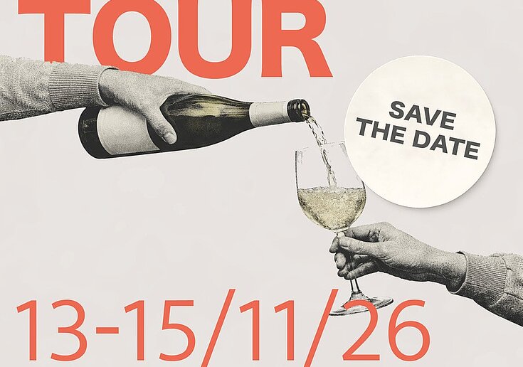 Plakat der Poysdorfer Winzertour, welche von 13. bis 15. November in Poysdorf stattfindet.