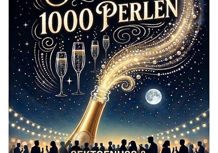Sparkling Wine Event The poster for the event “Night of 1,000 Pearls”.