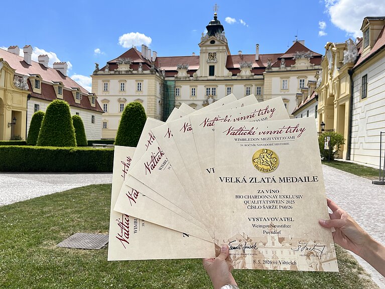 [Translate to English:] Auszeichnungsurkunden von Valtické vinné trhy