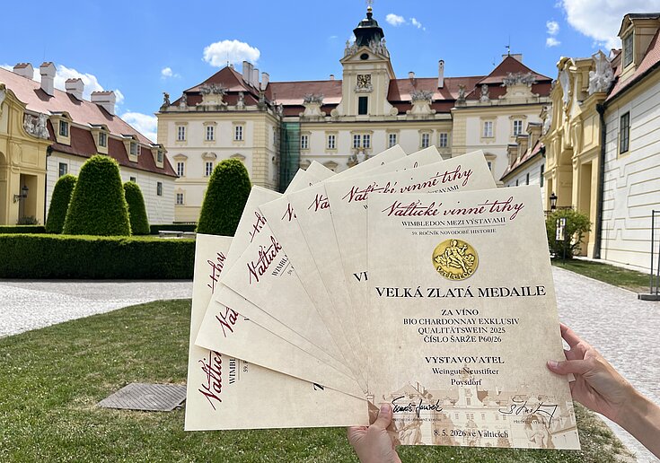 [Translate to English:] Auszeichnungsurkunden von Valtické vinné trhy